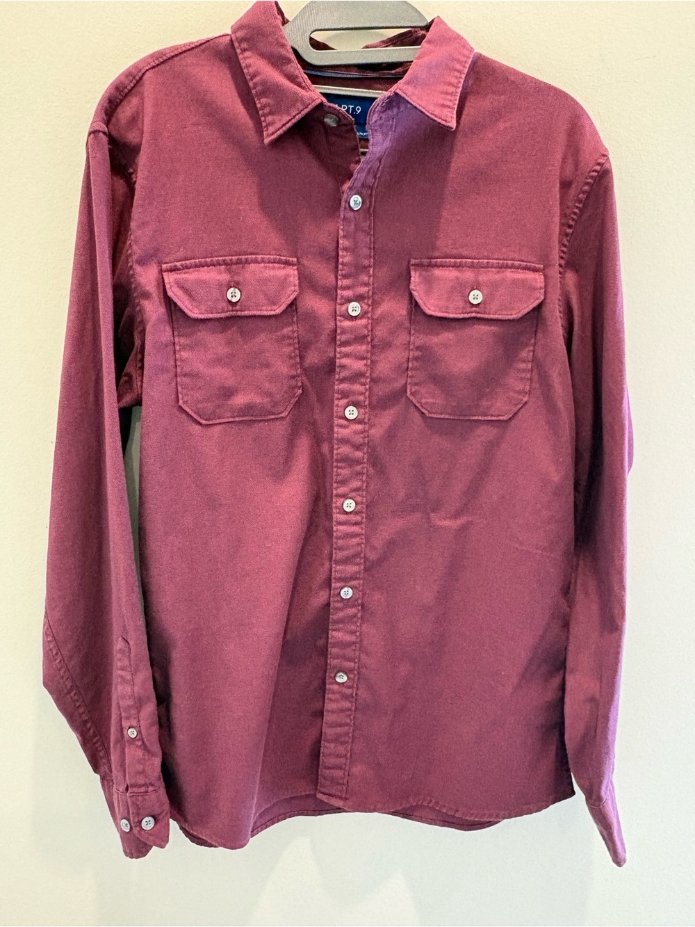 Apt. 9 Men's Burgundy Long-Sleeve Button-Down Shirt
